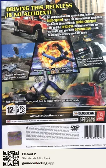 Flatout 2 PlayStation 2, PAL box back