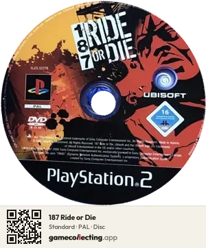 187 Ride or Die PlayStation 2, PAL disc