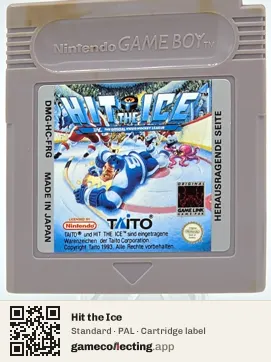 Hit the Ice Game Boy, PAL cartridge label