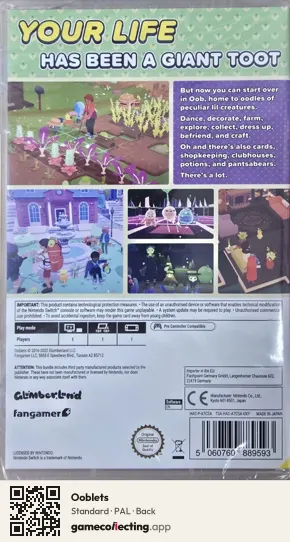 Ooblets Nintendo Switch, PAL box back