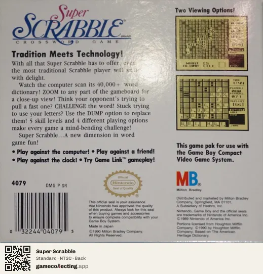 Super Scrabble Game Boy, NTSC box back