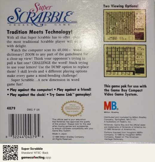 Super Scrabble Game Boy, NTSC box back