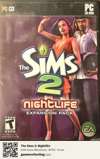 The Sims 2: Nightlife Computer, NTSC box front