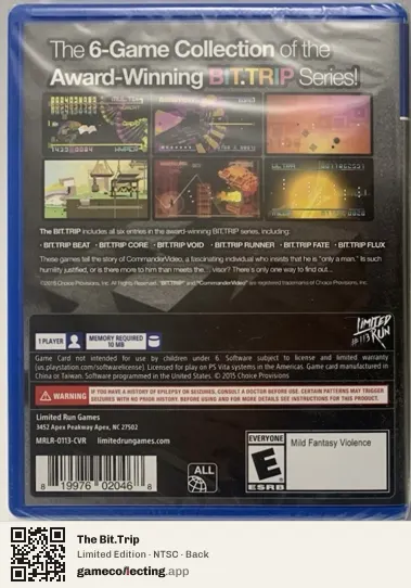The Bit.Trip PlayStation Vita, NTSC box back