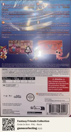 Fantasy Friends Collection Nintendo Switch, PAL box back