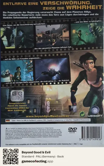 Beyond Good & Evil PlayStation 2, Germany box back
