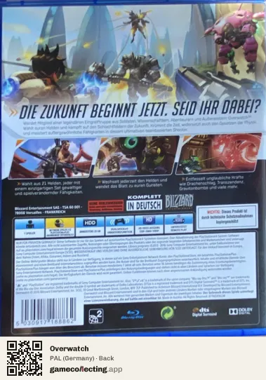 Overwatch PlayStation 4, Germany box back