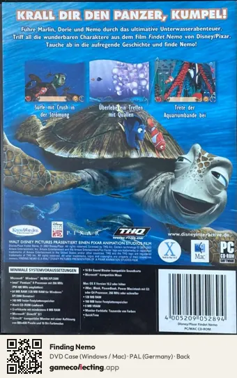 Finding Nemo Computer, Germany box back