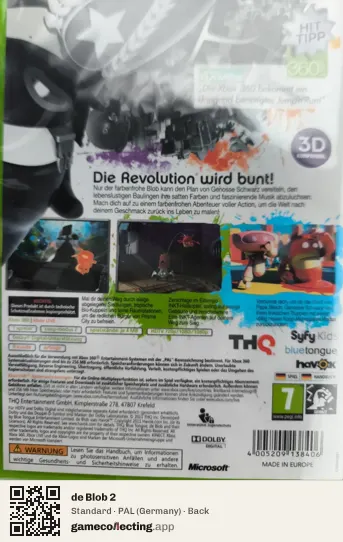 de Blob 2 Xbox 360, Germany box back