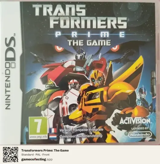 Transformers Prime: The Game Nintendo DS, PAL box front