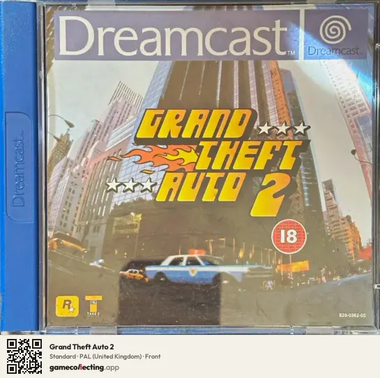 Grand Theft Auto 2 Sega Dreamcast, United Kingdom box front