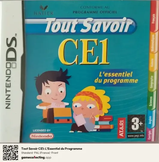Tout Savoir CE1: L'Essentiel du Programme Nintendo DS, France box front