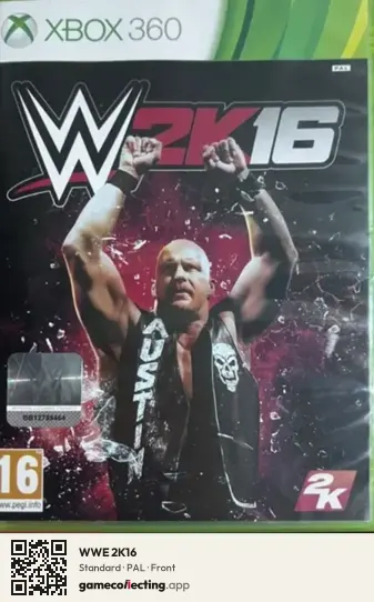 WWE 2K16 Xbox 360, PAL box front