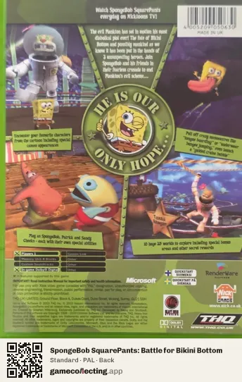 SpongeBob SquarePants: Battle for Bikini Bottom Xbox, PAL box back