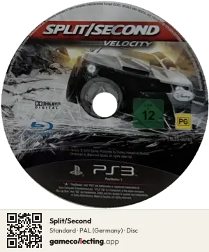 Split/Second PlayStation 3, PAL disc