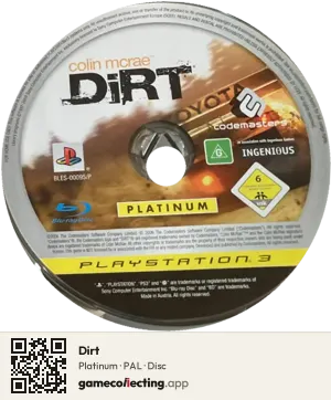 Dirt PlayStation 3, PAL disc