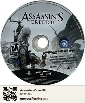 Assassin's Creed III PlayStation 3, NTSC disc