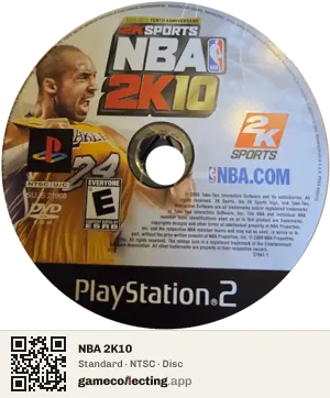 NBA 2K10 PlayStation 2, NTSC disc