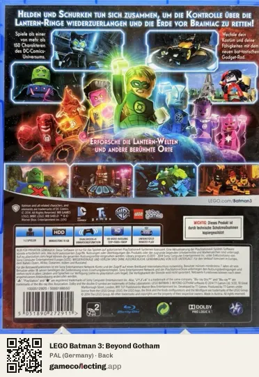 LEGO Batman 3: Beyond Gotham PlayStation 4, Germany box back