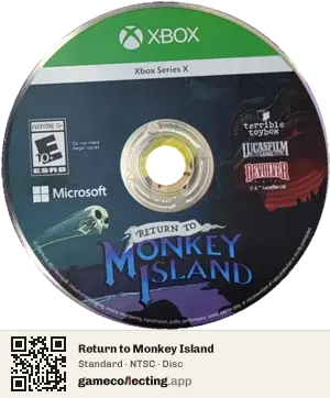 Return to Monkey Island Xbox Series X, NTSC disc