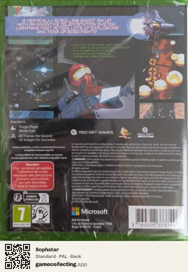 Sophstar Xbox One, PAL box back