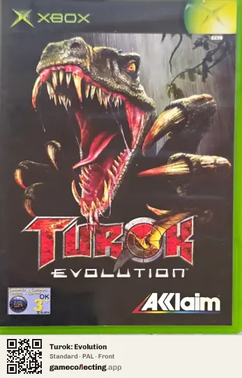 Turok: Evolution Xbox, PAL box front