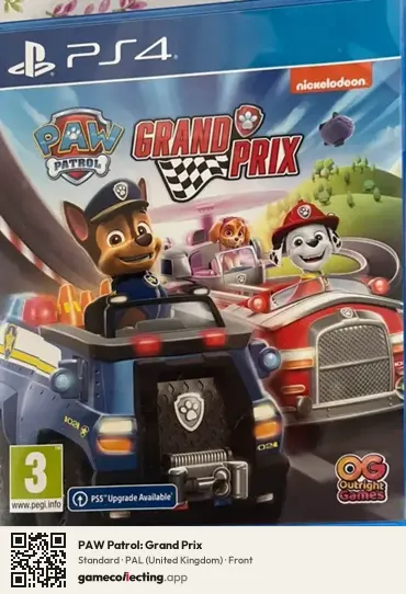PAW Patrol: Grand Prix PlayStation 4, United Kingdom box front