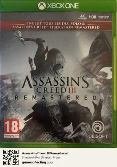 Assassin's Creed III Remastered Xbox One, France box front