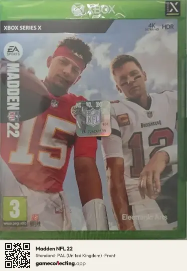 Madden NFL 22 Xbox Series X, United Kingdom box front