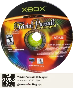 Trivial Pursuit: Unhinged Xbox, NTSC disc
