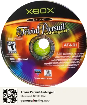 Trivial Pursuit: Unhinged Xbox, NTSC disc
