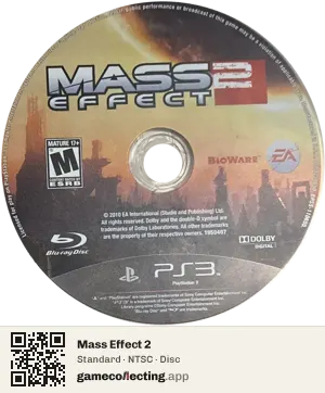 Mass Effect 2 PlayStation 3, NTSC disc