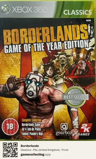 Borderlands Xbox 360, United Kingdom box front