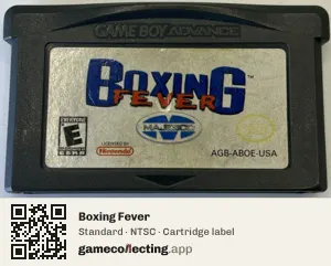 Boxing Fever Game Boy Advance, NTSC cartridge label