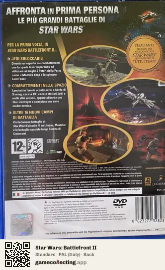Star Wars: Battlefront II PlayStation 2, Italy box back