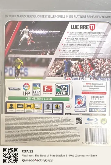 FIFA 11 PlayStation 3, Germany box back