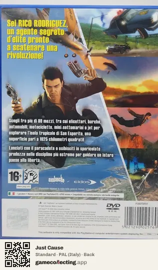 Just Cause PlayStation 2, Italy box back