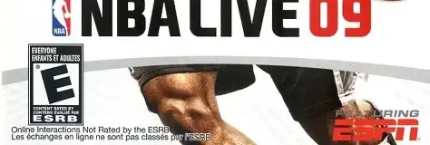 NBA Live 09, the ESRB box on its front