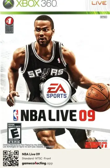 NBA Live 09 Xbox 360, NTSC box front
