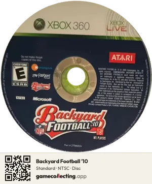Backyard Football '10 Xbox 360, NTSC disc