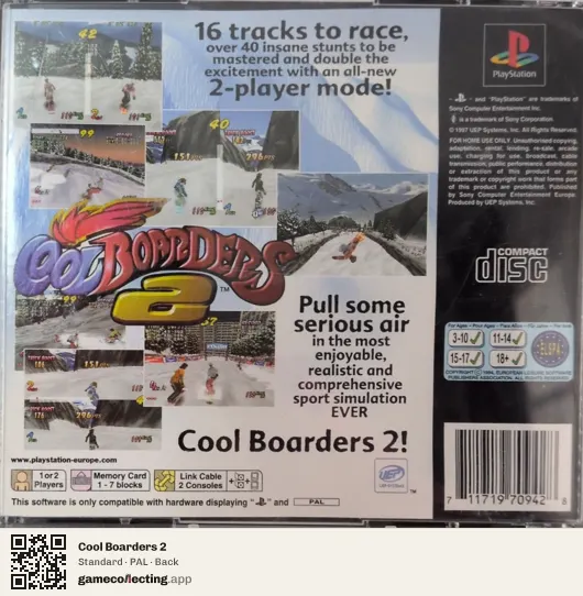 Cool Boarders 2 PlayStation, PAL box back