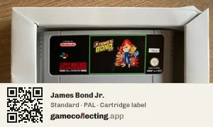 James Bond Jr. Super Nintendo Entertainment System, PAL cartridge label
