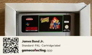 James Bond Jr. Super Nintendo Entertainment System, PAL cartridge label
