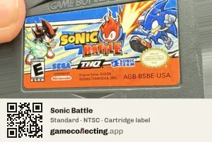 Sonic Battle Game Boy Advance, NTSC cartridge label