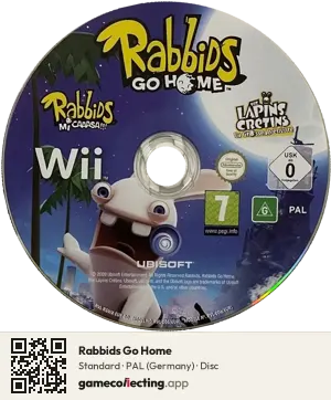 Rabbids Go Home Nintendo Wii, PAL disc