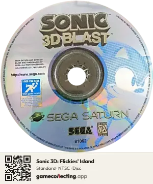 Sonic 3D: Flickies' Island Sega Saturn, NTSC disc