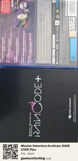 Master Detective Archives: RAIN CODE Plus PlayStation 5, PAL box back