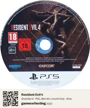 Resident Evil 4 PlayStation 5, PAL disc