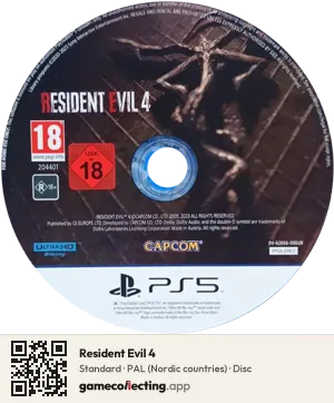 Resident Evil 4 PlayStation 5, PAL disc