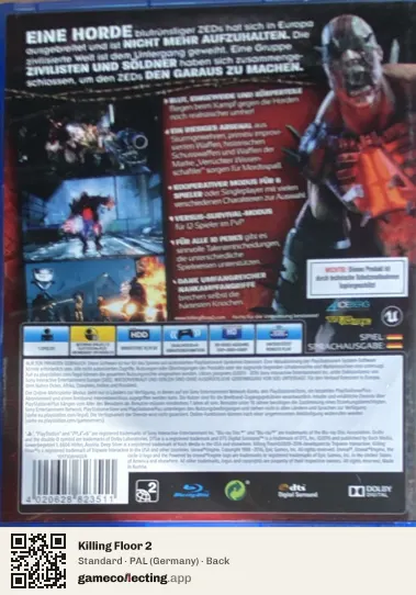 Killing Floor 2 PlayStation 4, Germany box back